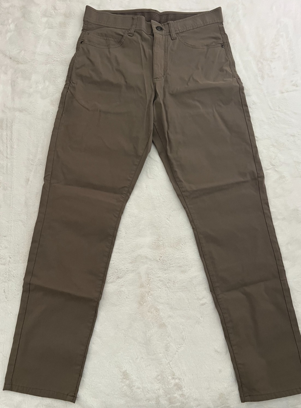 Weatherproof Vintage Mens Pants 32x32 Brown Stretch Nylon Spandex Zip Pocket